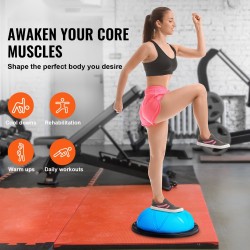 Puolikaaren tasapainopallo muovinen 23-tuumainen teksturoitu 300 kg sininen pumpulla