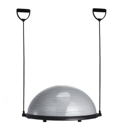 Puolipalloinen tasapainotraineri PVC 620x215 mm 300 kg harmaa vastuskuminauhat ja pumppu