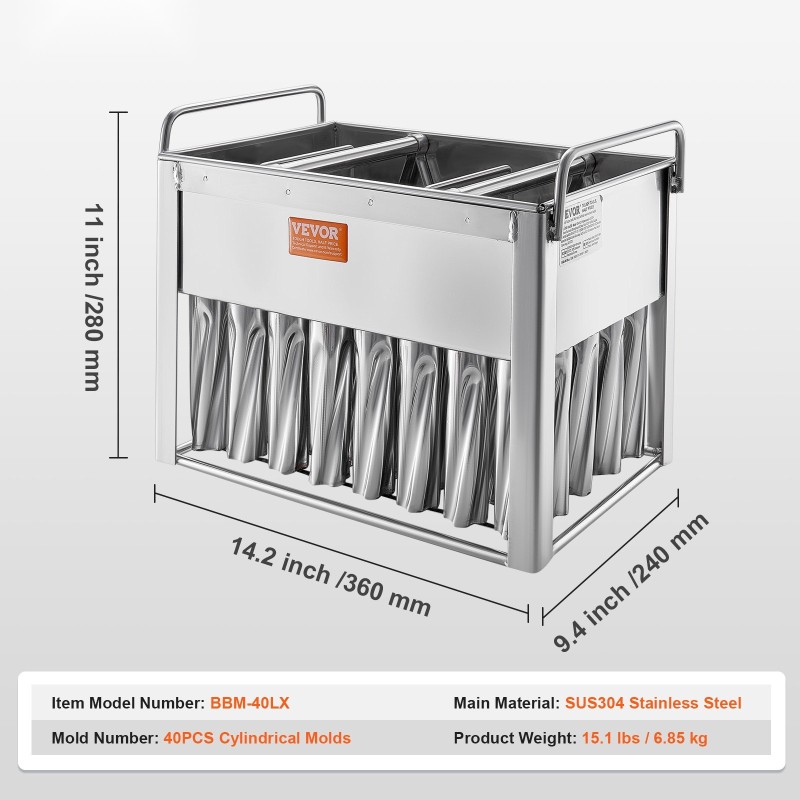 Sylinterimäiset mehujäämuotit 40 kappaletta elintarvikekelpoinen ruostumaton teräs sisältää 50 tikkua ja pussia