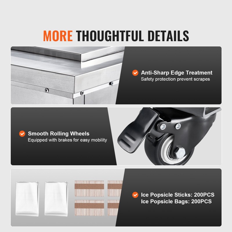 Kaupallinen mehujäätelökone ruostumattomasta teräksestä valmistettu 52 kpl erässä 2 muottisarjaa