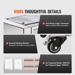 Mehujääkone ammattikäyttöön 4 muottisarjaa 120 kpl ruostumatonta terästä