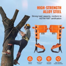 Puukiipeilykengät yksi pari seosteräsrunkoiset säädettävät remmit istumavaljaat turvaköysi