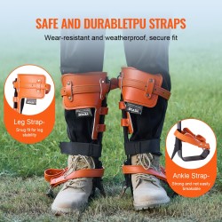 Puun kiipeilyraudat seosterästä 1 pari säädettävät hihnat piikkisuojilla 350 paunan kantavuus