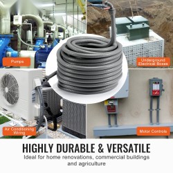 Taipuisa PVC-sähköputki 25,4 mm 30,5 m IP65 liittimillä