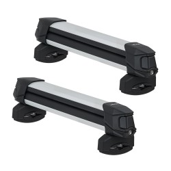 Alumiininen suksi ja lumilautateline 2 kpl lukittava kumipehmusteilla sopii poikittaiskiskoihin