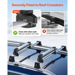 Alumiininen suksi- ja lumilautateline 2 kpl lukittava kumipehmusteilla sopii poikittaiskiskoihin