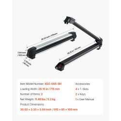 Suksi- ja lumilautateline alumiiniseoksesta 2 kpl 6 paria tai 4 lautaa