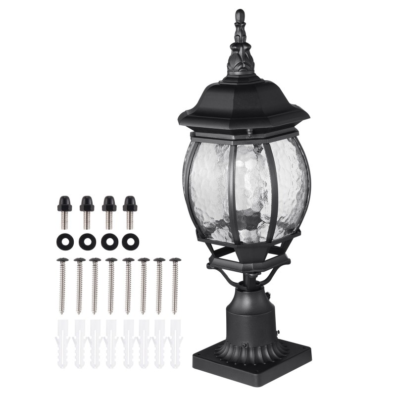 Pylväsvalaisimet 2 kpl alumiiniseos lasikupu 530 mm ulkokäyttöön hämäräkytkin