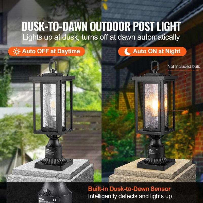 Ulkovalaisimet alumiinirunko ja lasikupu 2 kpl 450 millimetriä hämäräkytkin pylvääseen