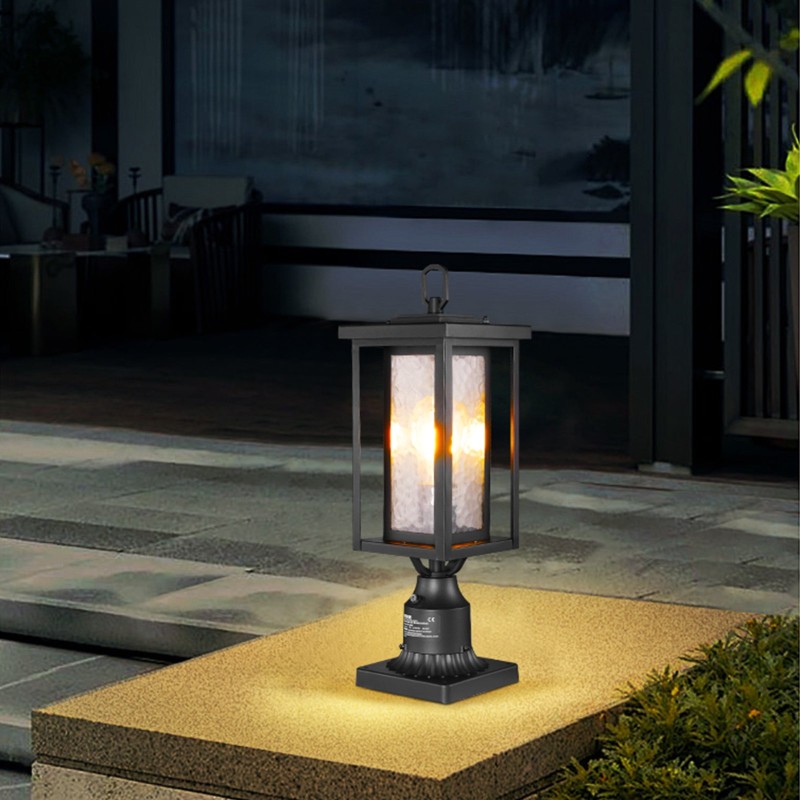 Ulkovalaisimet alumiinirunko ja lasikupu 2 kpl 450 millimetriä hämäräkytkin pylvääseen