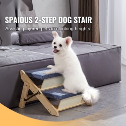 Lemmikkitikkaat mäntypuusta taitettavat kangaspäällysteiset kaksi askelmaa 50 kg kantavuus