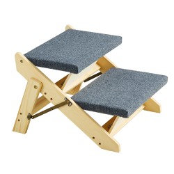 Lemmikkitikkaat mäntypuusta taitettavat kangaspäällysteiset kaksi askelmaa 50 kg kantavuus