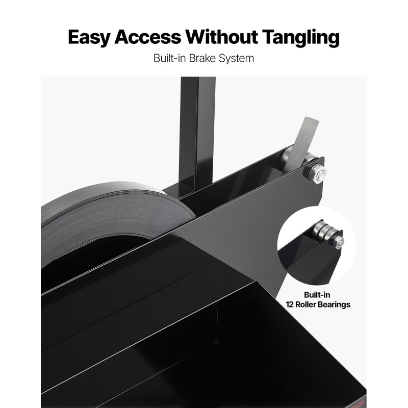 Rullakärry teräsvannenauhakeloille hiiliteräs kuusisataa millimetriä kumipyörillä työkalulaatikolla