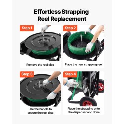 Sidontavanteiden rullateline Q235 hiiliteräs yhteensopiva PET PP polyesteri 203 ja 406 mm