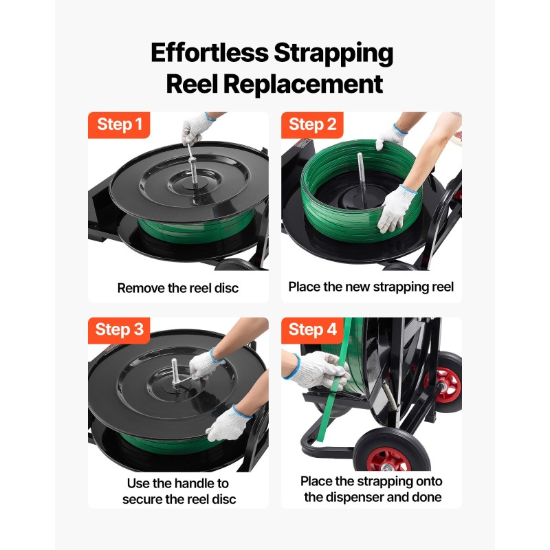 Sidontavanteiden rullateline Q235 hiiliteräs yhteensopiva PET PP polyesteri 203 ja 406 mm