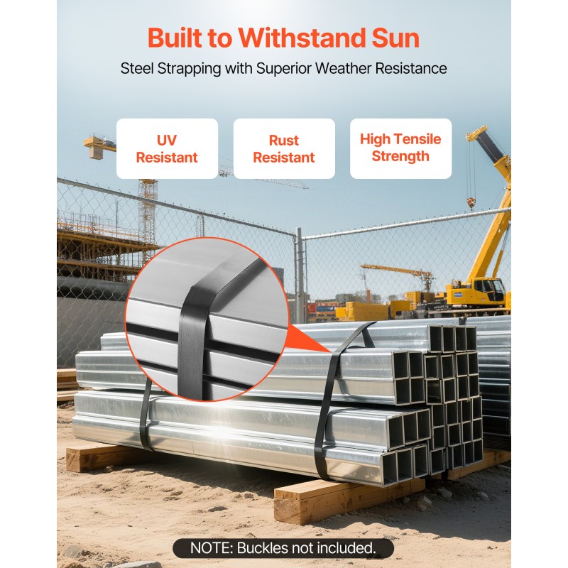 Teräsvannekela sinkitty 19 mm 0,55 mm 500 m 770 kg murtolujuus kuormansidontaan