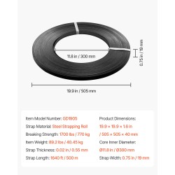 Teräsvannekela sinkitty 19 mm 0,55 mm 500 m 770 kg murtolujuus kuormansidontaan