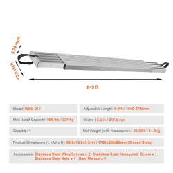 Alumiininen teleskooppityötaso 1840–2750 mm 227 kg kantavuus 317,5 mm leveä telineille