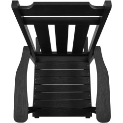 Ulkokeinuva tuoli korkeatiheyksinen polyeteeni korkea selkänoja musta kantavuus 181 kg 1 kpl