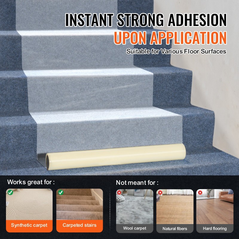 Itsekiinnittyvä polyeteeninen matonsuojakalvo noin 61 cm leveä 30,48 m rakentamiseen ja remonttiin