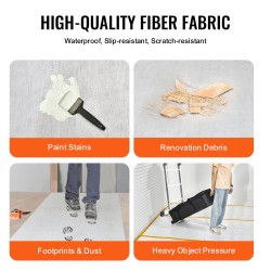 Lattia ja matonsuojakalvo polyesterikuitu polyeteeni liukuestopohjainen 1 m leveä 30,48 m rulla