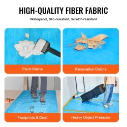 Lattiasuojakalvo polyesterikuitua PE liukuestolla 1,5 mm 25,6 m 1000 mm remontteihin