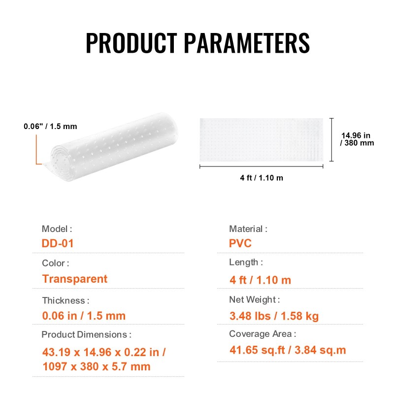 Matonsuojus PVC-muovinen läpinäkyvä 1,10 m 1,5 mm liukumaton kissoille