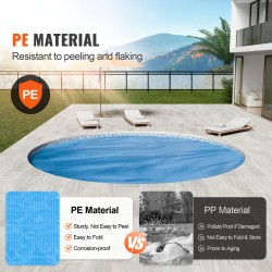 Pyöreä aurinkopeite halkaisija 3,05 m PE-muovi 15 mil kuplarakenne altaisiin