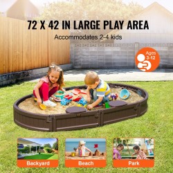 Hiekkalaatikko HDPE-muovi 1830 x 1055 x 230 mm ovaali neljällä kulmaistuimella