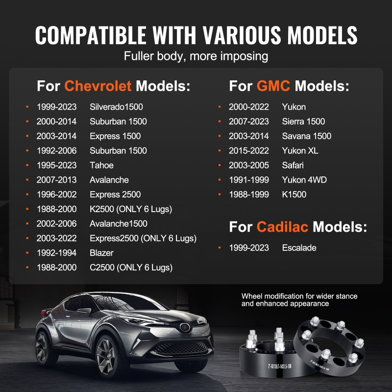 Vanteiden levikkeet alumiiniseoksesta 50,8 mm 6-pulttiset 108 mm keskireikä 4 kpl