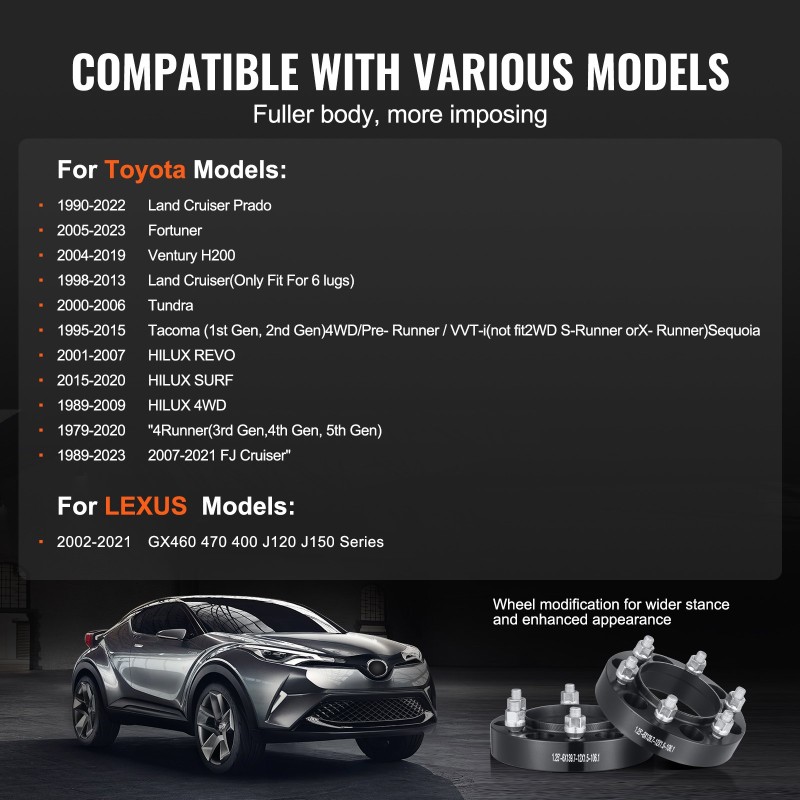 Pyöränlevikkeet alumiiniseosta 31,75 mm 6-reikäiset M12 x 1,5 pultit 4 kpl