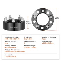 Vanteen levikkeet alumiiniseos 50,8 mm 5x4,5 jako 82,5 mm keskireikä 4 kpl