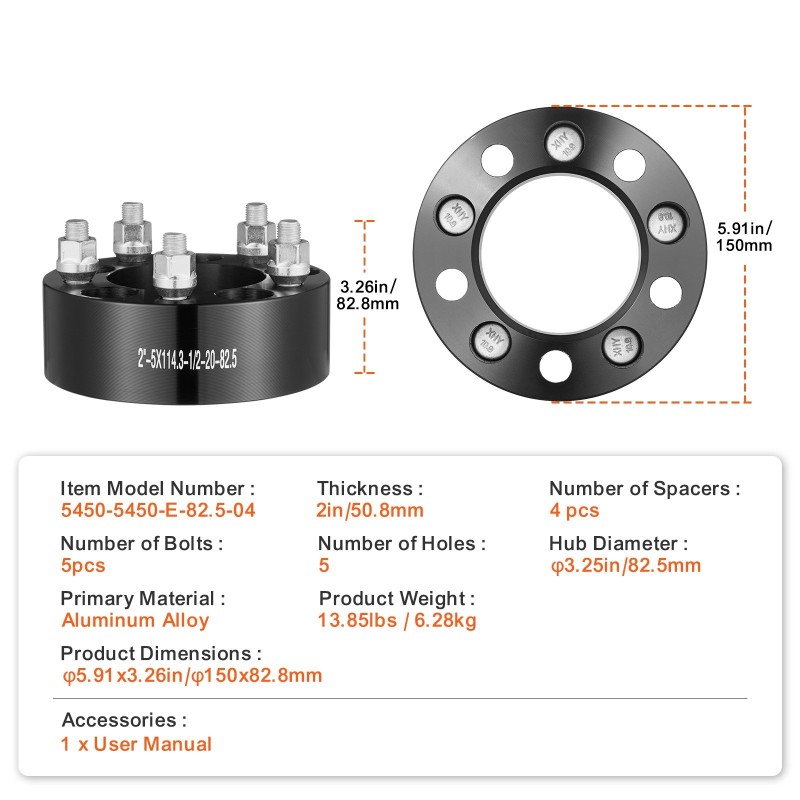Vanteen levikkeet alumiiniseos 50,8 mm 5x4,5 jako 82,5 mm keskireikä 4 kpl