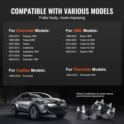 Vannelevikkeet alumiiniseos 38,1 mm 6-pulttiset M14x1,5 78,1 mm 4 kpl