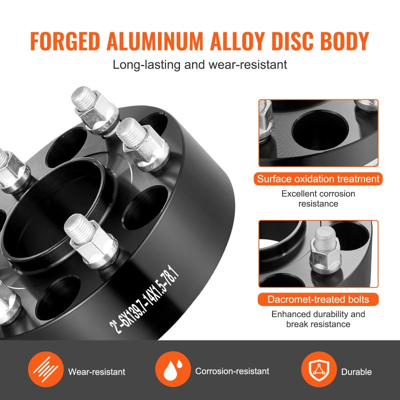 Vannenvälikkeet taottu alumiiniseos 50,8 mm keskireikä 78,1 mm 6 pulttia 4 kpl