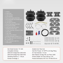 Ilmajousitussarja takajousitukselle Dodge Ram 2500 2003-2013 3500 2003-2018 2268 kg kantavuus
