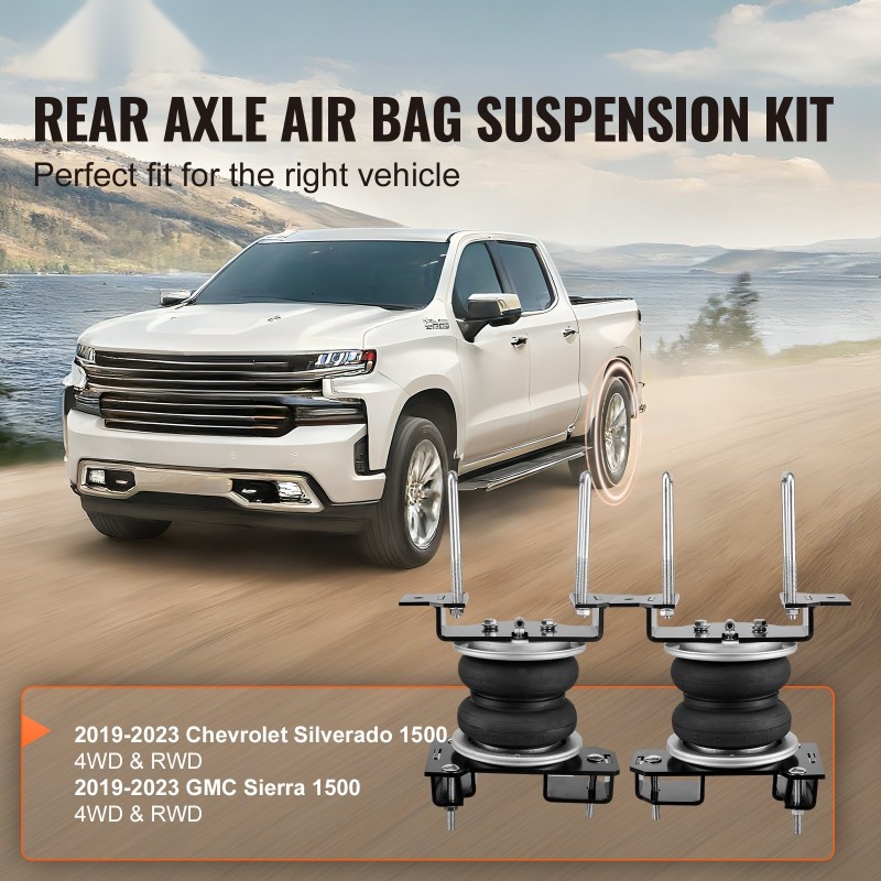 Ilmajousisarja taka-akselille kumiset ilmapussit 2 kpl 5–100 psi Silverado 2019–2023