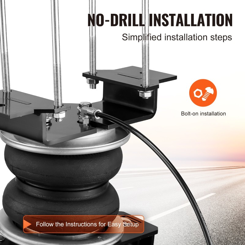 Ilmajousisarja taka-akselille kumiset ilmapussit 2 kpl 5–100 psi Silverado 2019–2023