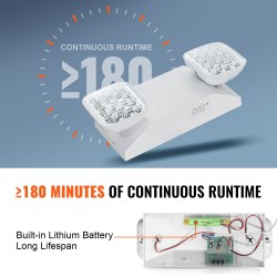 LED-hätävalaisimet 6 kappaletta kaksi säädettävää päätä 180 minuutin akku katto tai seinäasennus