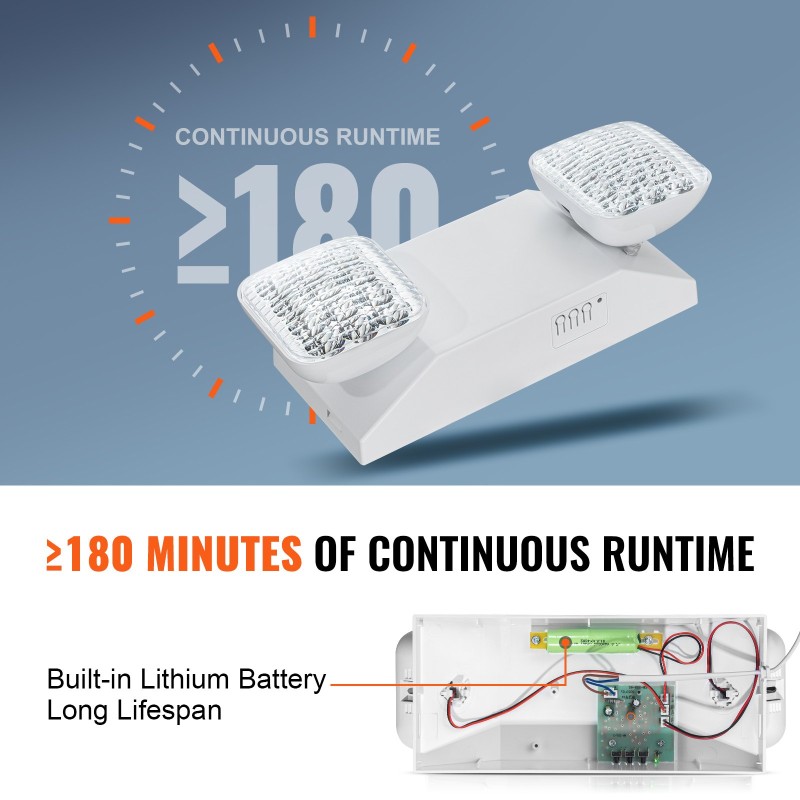 LED-hätävalot 24 kpl 3 W 180 minuutin akku 2 säädettävää neliöpäätä