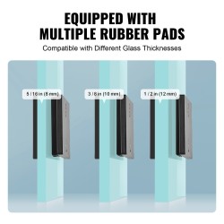 Lasipidike suorakulmainen 304-ruostumaton teräs 8–12 mm lasille 4 kpl