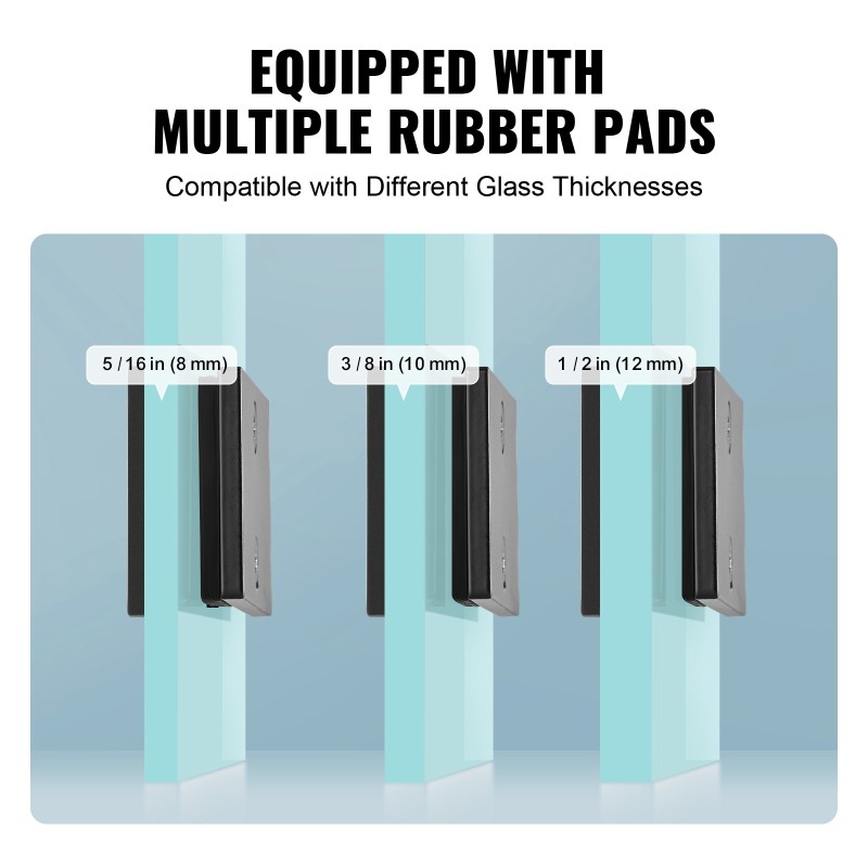 Lasipidike suorakulmainen 304-ruostumaton teräs 8–12 mm lasille 4 kpl