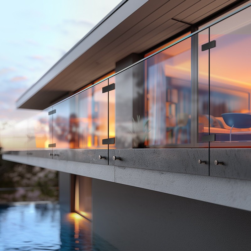 Lasipidike suorakulmainen 304-ruostumaton teräs 8–12 mm lasille 4 kpl