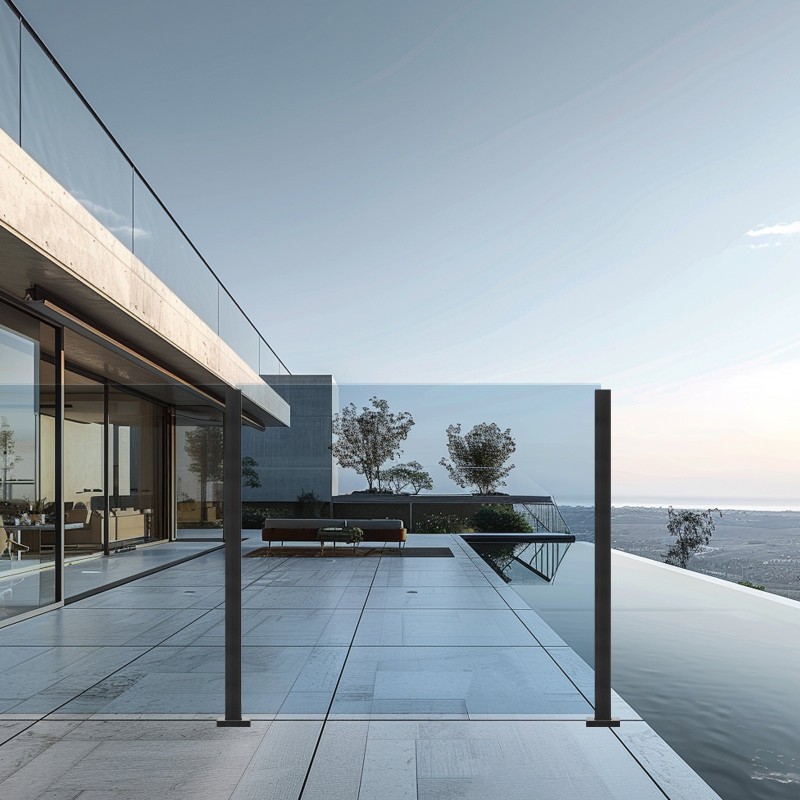 Lasikiinnike 304-ruostumaton teräs kiillotettu korkeus 950 mm lasipaksuus 10–12 mm 1 kpl