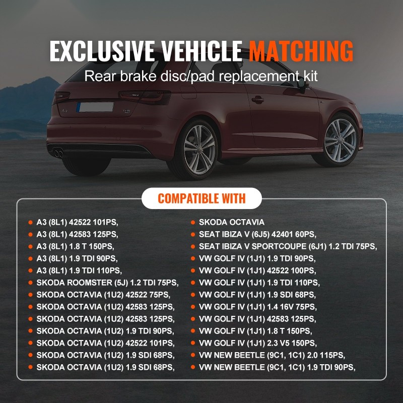 Takajarrusarja HT250 valurautalevyt 232 mm keraamiset jarrupalat useille malleille