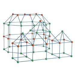 Rakennussarja lapsille 180 osaa 120 tankoa 60 palloa turvallinen materiaali