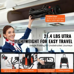 Kuljetuspyörätuoli alumiinirunkoinen taittuva 45,7 cm istuinleveys 100 kg kantavuus