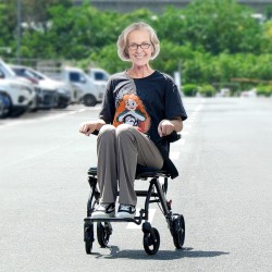 Kuljetuspyörätuoli alumiiniseosrunko taittuva 40 cm istuinleveys 99,8 kg