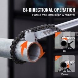 Ketjuputkiavain CRV-teräs alumiiniseos 48-tuumainen 13,4 tuuman halkaisijakapasiteetti putkiasennuksiin