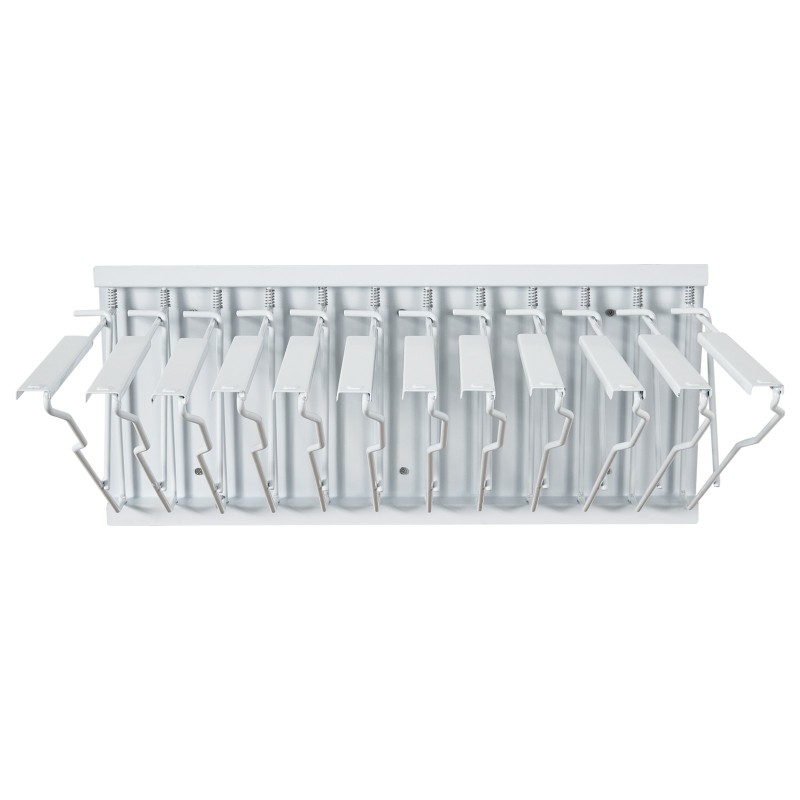 Seinään asennettava metallinen piirustusteline 12 kääntyvää kannatinta valkoinen jopa 1200 arkkia